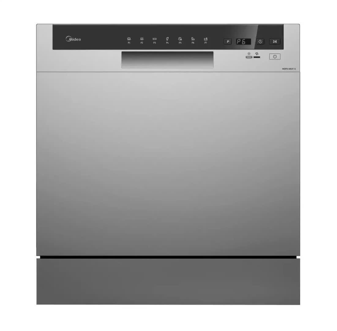ماشین ظرفشویی رومیزی 8 نفره مایدیا مدل WQP8-3802F / رنگ نقره ای