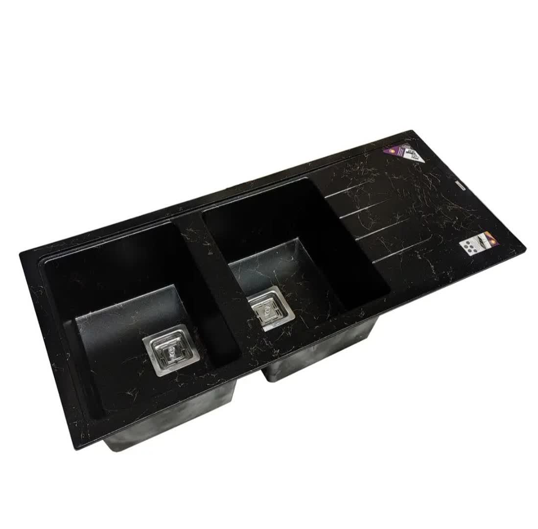 سینک ظرفشویی گرانیت توکار دو لگنه پارادایز مدل ITALY-404-BG - Image 2