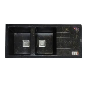 سینک ظرفشویی گرانیت توکار دو لگنه پارادایز مدل ITALY-404-BG