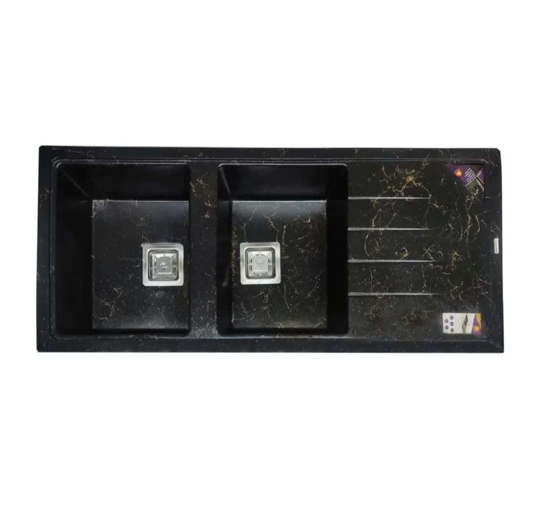 سینک ظرفشویی گرانیت توکار دو لگنه پارادایز مدل ITALY-404-BG
