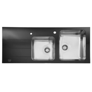 سینک ظرفشویی شیشه سکوریت شده توکار استیل البرز مدل CRYSTAL-B