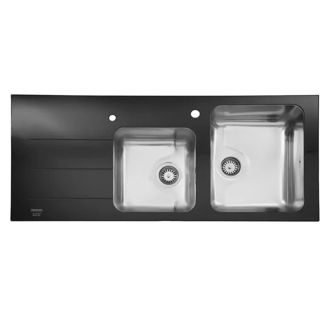 سینک ظرفشویی شیشه سکوریت شده توکار استیل البرز مدل CRYSTAL-B